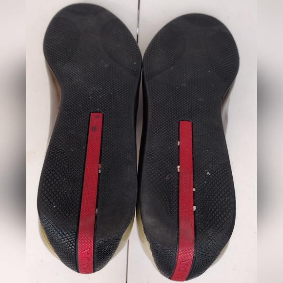 Prada Vintage Men's Ombre Patent Leather Lace Up Golf Athletic Sneakers Size 8 - Picture 9 of 15